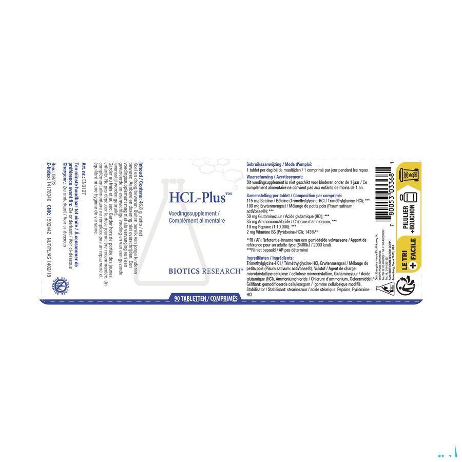 Biotics HCL-Plus 90 tabletten  -  Energetica Natura