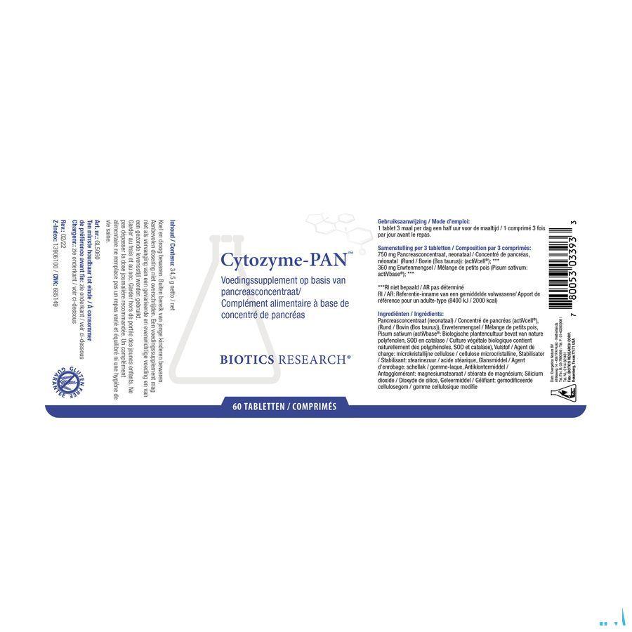 Biotics Cytozyme-Pan 60 comprimés  -  Energetica Natura
