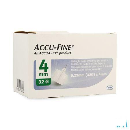 Accu Fine 32g 4mm 100  -  Roche Diagnostics