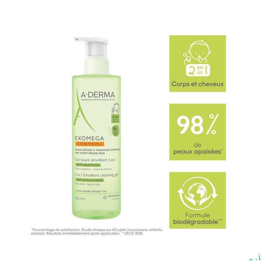 Aderma Exomega Control Reinigingsgel 2in1 500 ml  -  Aderma