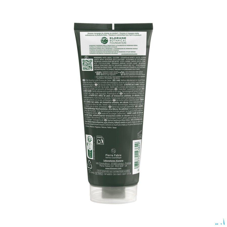 Klorane Lichaam Douchegel Cederhout 200 ml