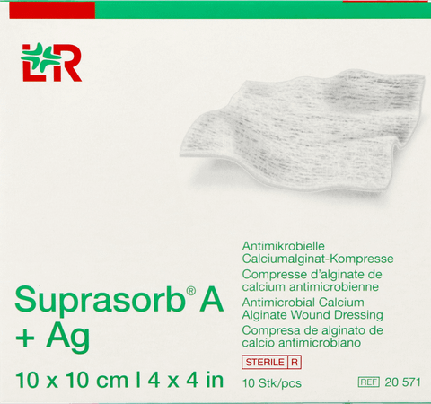 Suprasorb A+Ag Kp Alg. Calc. 10X10Cm 10 20571  -  Lohmann & Rauscher