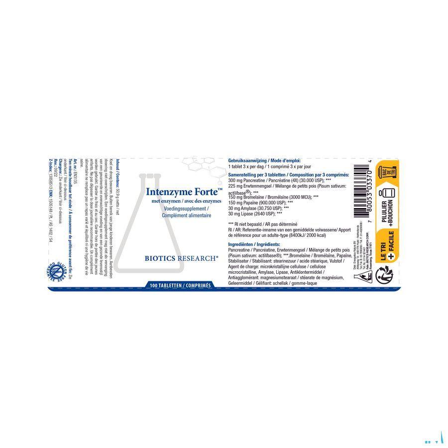 Biotics Intenzyme Forte 100 tabletten  -  Energetica Natura