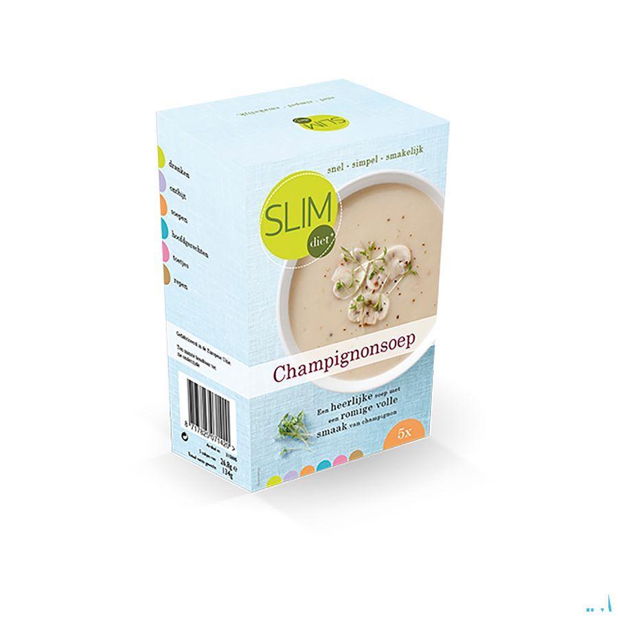 Slimdiet Champignonsoep Zakje 5x25 gr  -  Slimdiet Bv