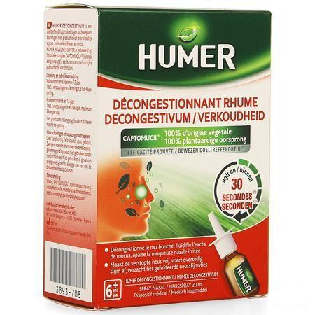 Humer Decongestivum Verkoudheid Neusspray 20 ml  -  Urgo Healthcare