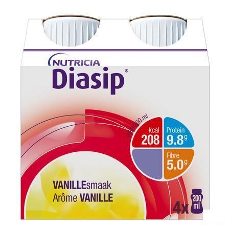 Diasip Vanille Fles 4X200 ml  -  Nutricia
