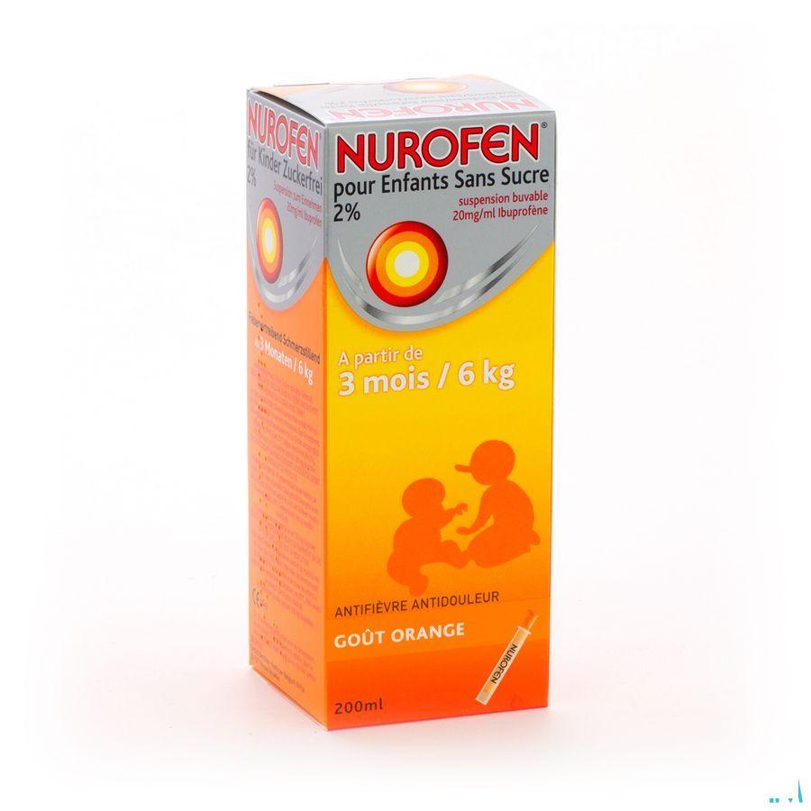 Nurofen Enfant Orange Suspension Sans Sucre 200 ml