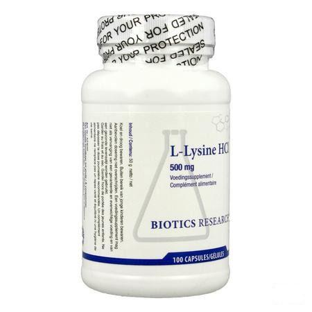 Biotics L-Lysine HCL 500mg 100 capsules  -  Energetica Natura