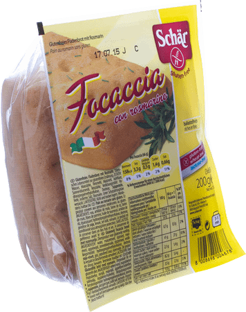 Schar Focaccia Rosmarin Glutenvrij 200 gr 6650  -  Revogan