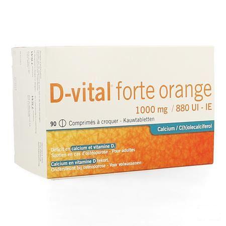 D Vital Forte Orange 1000 mg/880UI Comprimes à Croquer 90