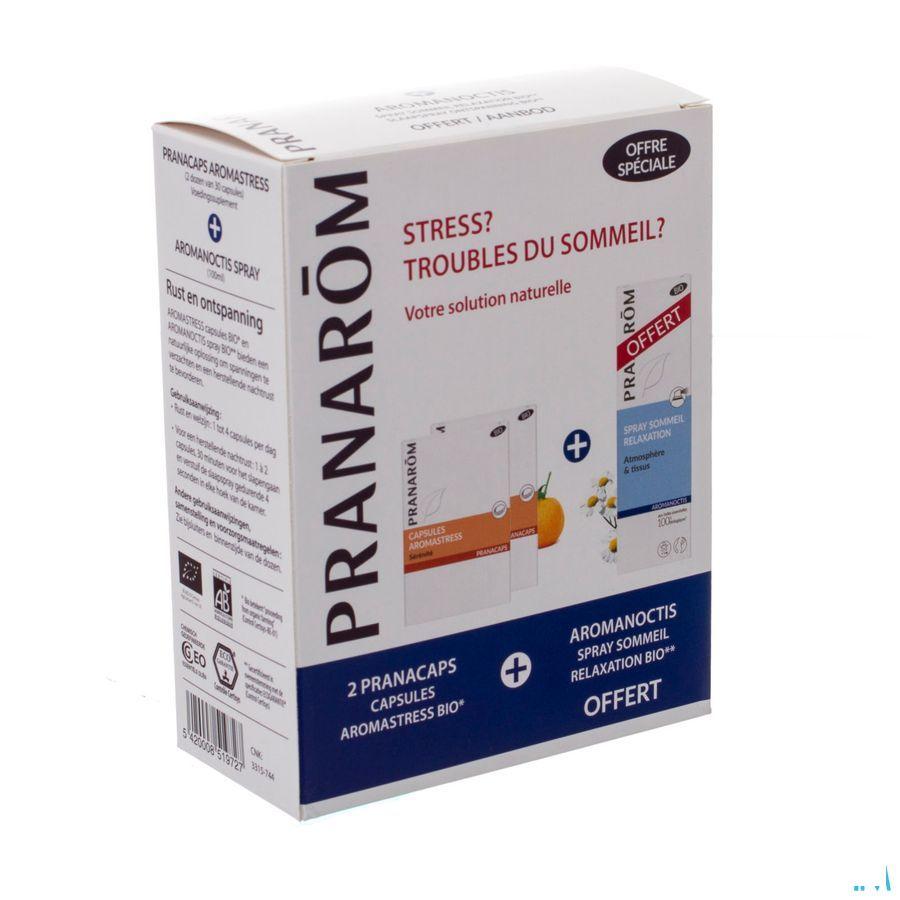 Aromanoctis Slaapspray 100ml + Aromastress 2X30  -  Pranarom