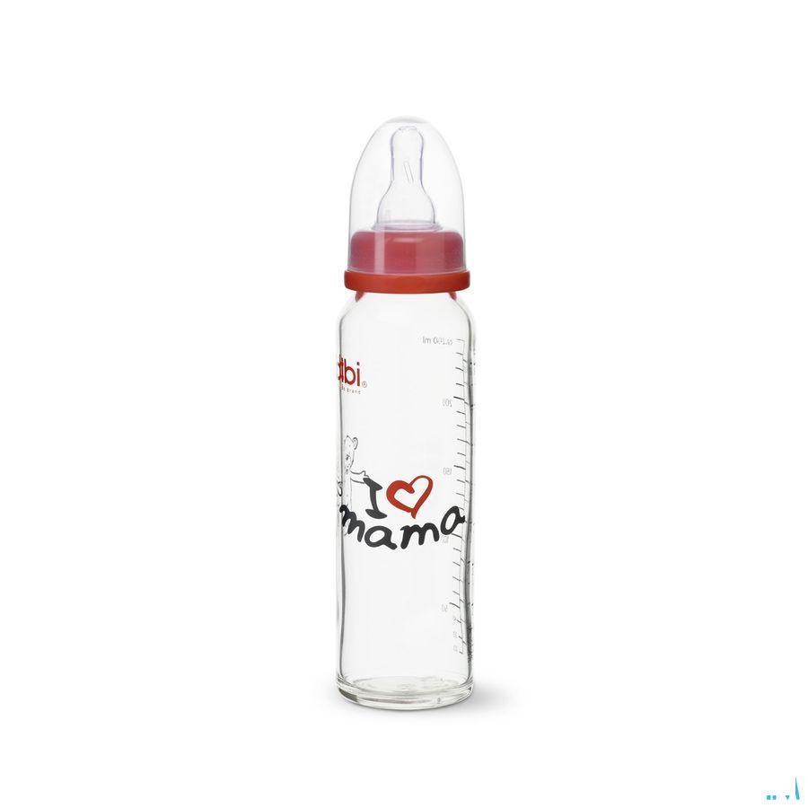 Bibi Zuigfles Glas Mama Papa 250 ml 1071075  -  Credophar