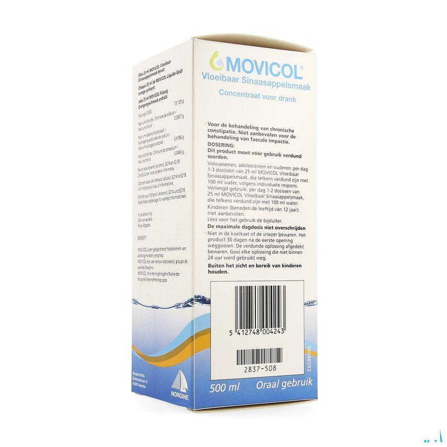 Movicol Liquide Gout Orange Solution Dil Buvable 500 ml 