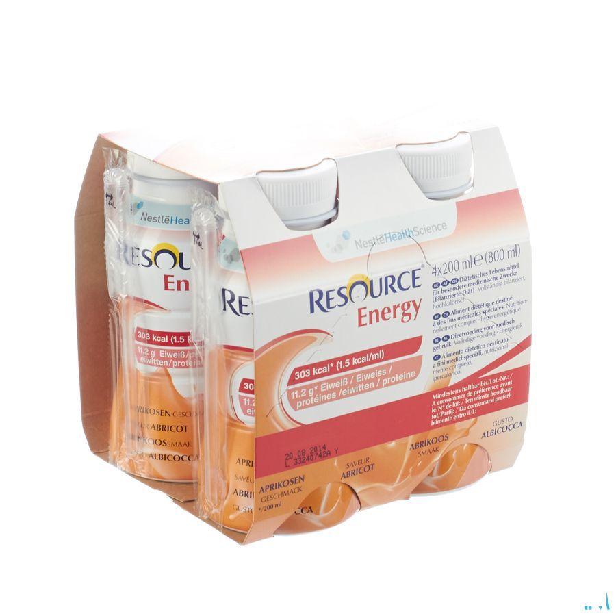 Resource Energy Drink Abrikoos 4x200 ml  -  Nestle