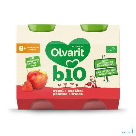 Olvarit Bio Appel Aardbei 6M 2X200G  -  Nutricia