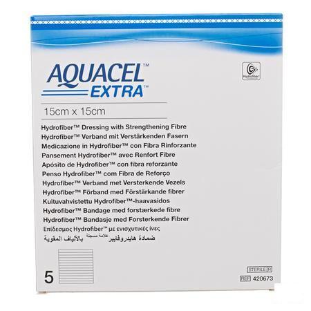 Aquacel Extra Verband Hydrofiber + versterk. 15x15cm 5  -  Convatec