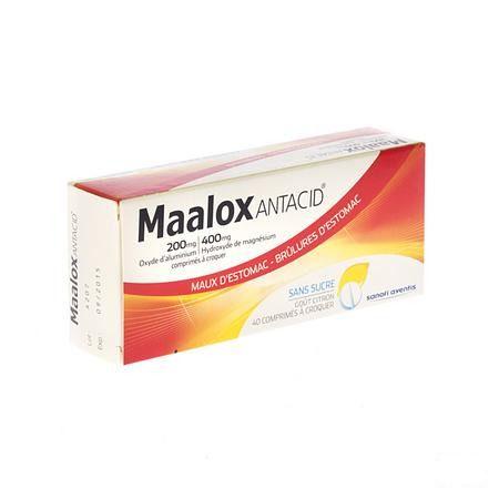 Maalox Antacid Ss Lemon 200/400 mg Comprimes Croq 40 Bl.