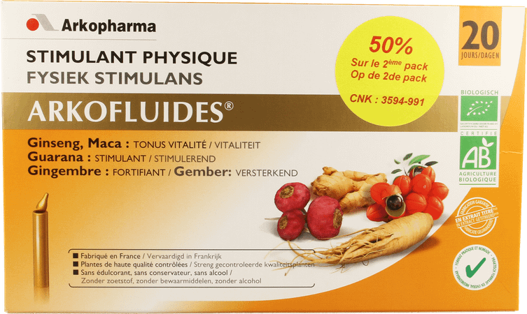 Arkofluide Stimulans Fysiek Intellect. Duo Ud 2x20  -  Arkopharma