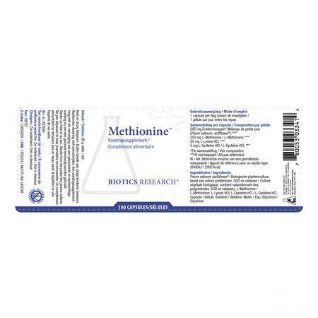 Biotics Methionine 100 gélules  -  Energetica Natura