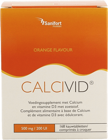 Calcivid 500 mg/200IEOrange Chew 168 