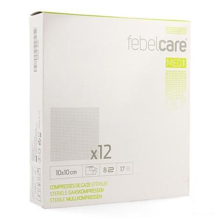 Febelcare Gaaskompres Steriel 10,0x10,0cm 12x1