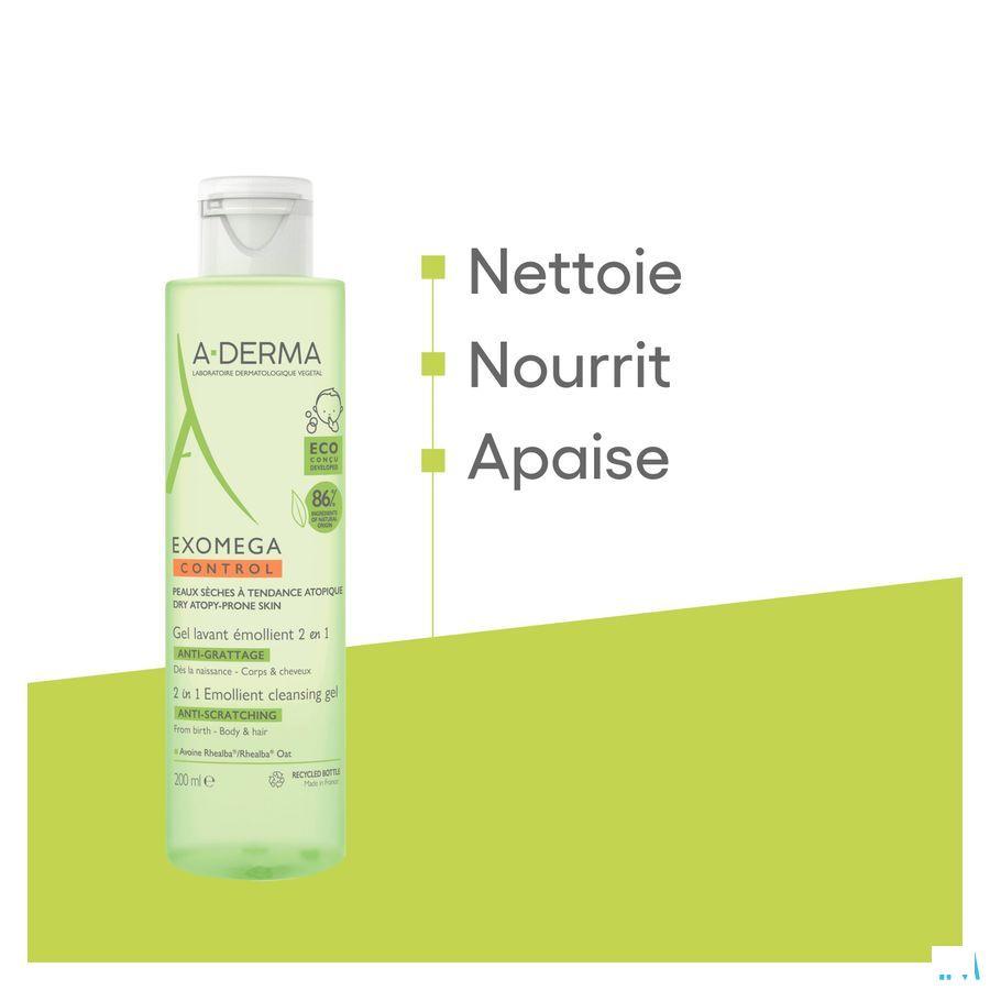 Aderma Exomega Control Reinigingsgel 2in1 200 ml  -  Aderma