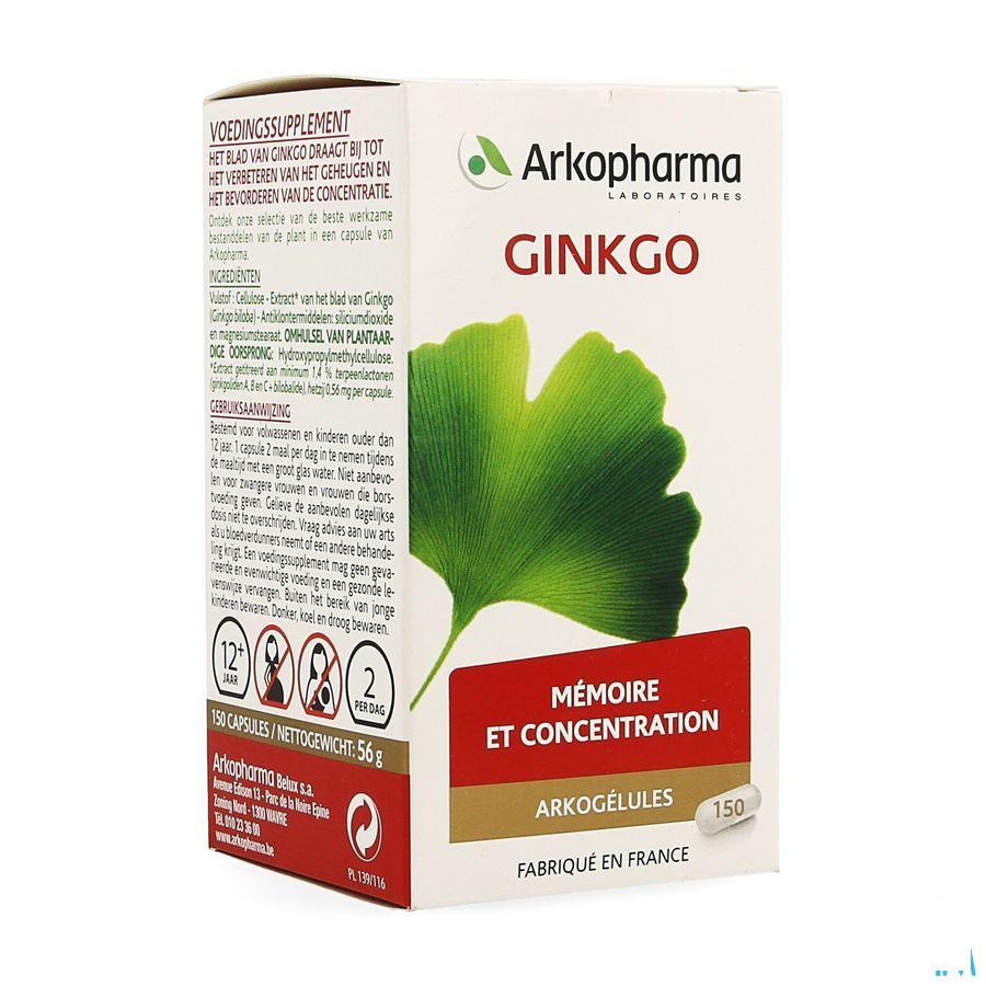 Arkocaps Ginkgo Biloba Plantaardig 150 3733110  -  Arkopharma