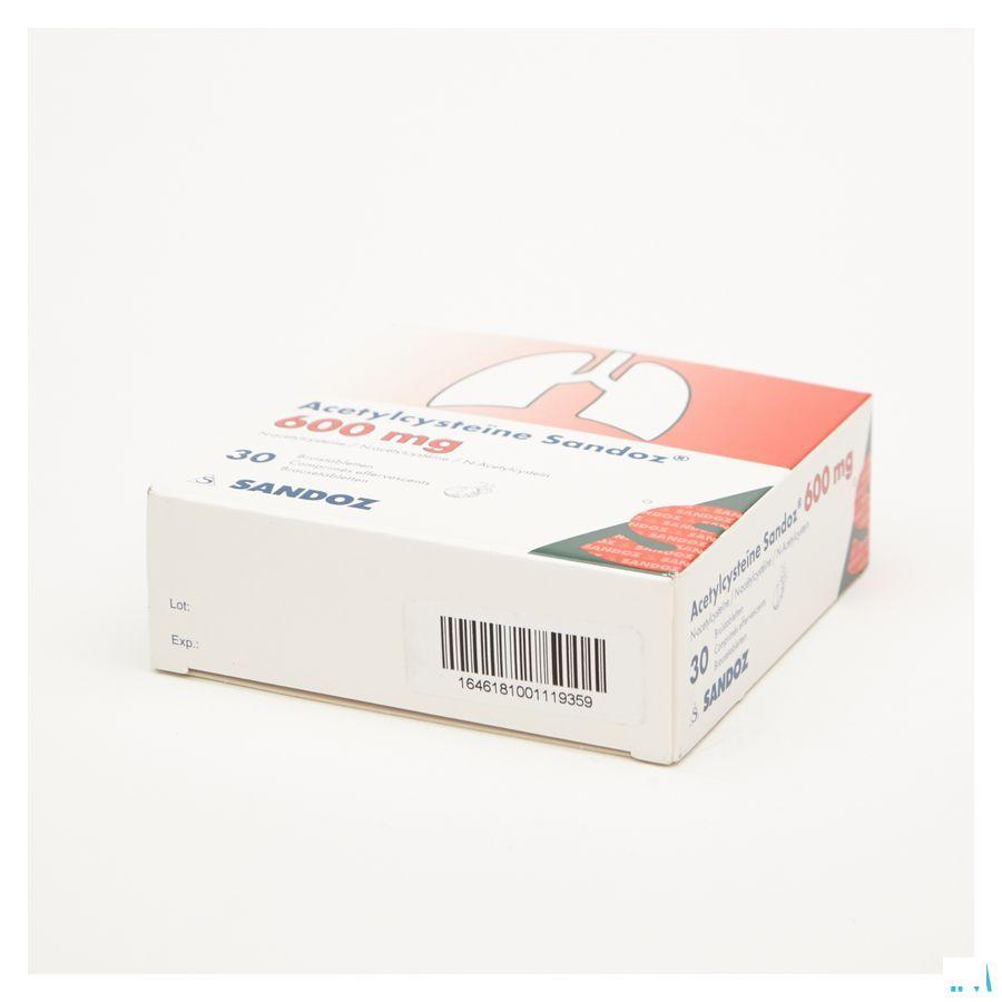 Acetylcysteine Sandoz 600 mg Cpr Eff. 30