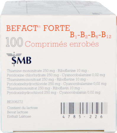 Befact Forte B1-B2-B6-B12 Omhulde Tabl 100 Ud