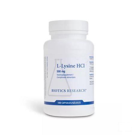 Biotics L-Lysine HCL 500mg 100 capsules  -  Energetica Natura