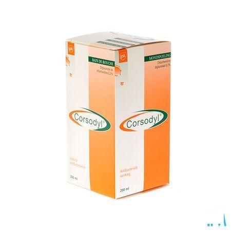 Corsodyl 2 mg/ml Solution Bain Bouche 200 ml