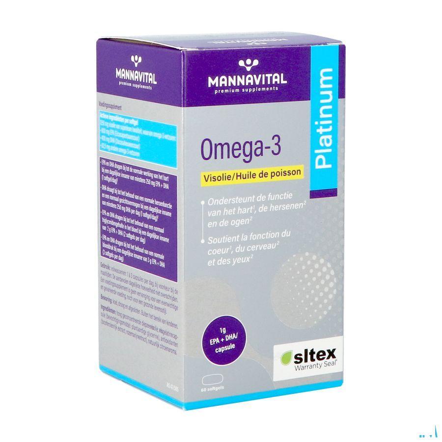 Mannavital Omega 3 Visolie Softgels 60  -  Mannavita
