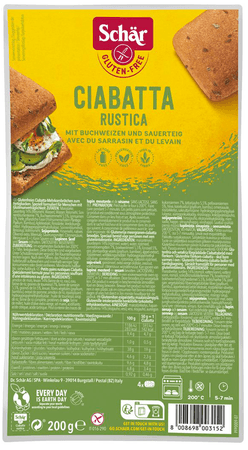 Schar Ciabatta Rustica Glutenvrij 200 gr 6616  -  Revogan