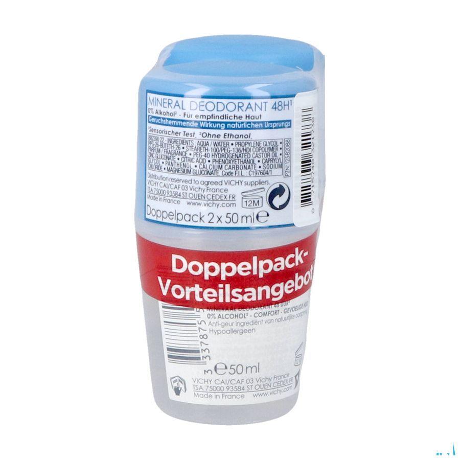 Vichy Deo Mineraal Roller 48u Duo 2x40 ml  -  Vichy