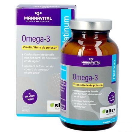Mannavital Omega 3 Visolie Softgels 60  -  Mannavita
