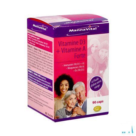 Mannavital Vitamine D3 + Vitamine A Forte Caps 90