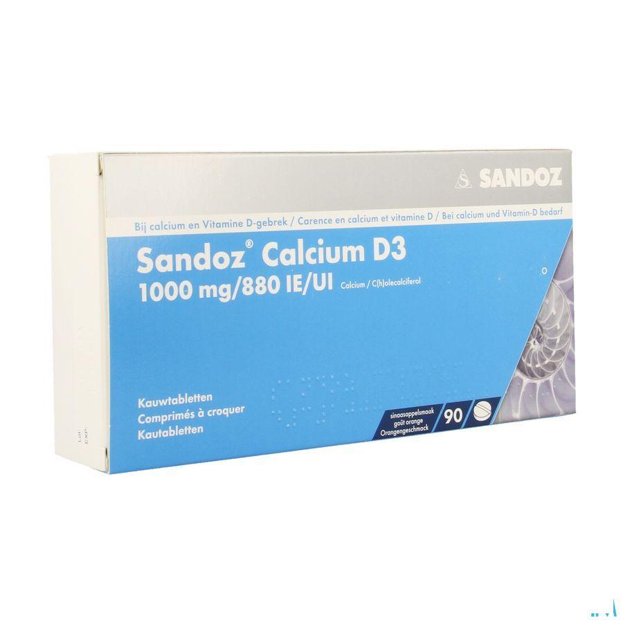 Sandoz Calcium D3 kauwtabletten 90x1000 mg/880IE