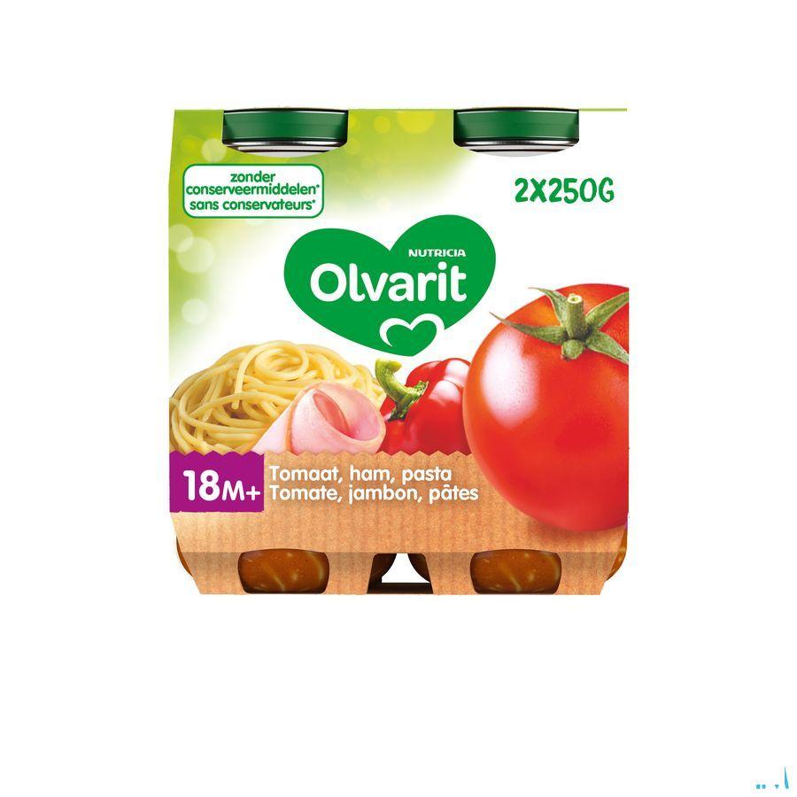 Olvarit Macaroni Tomaat Ham 2x250 gr 18m03  -  Nutricia