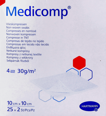 Medicomp Kompres Steriel 4L 10X10Cm 30G 25X2  -  Hartmann