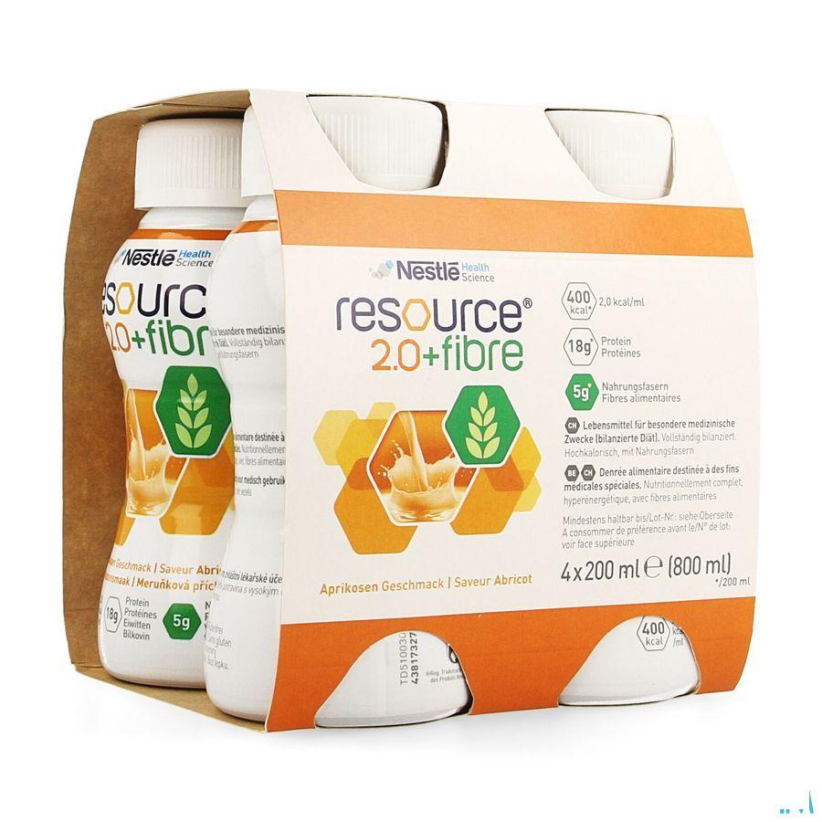 Resource 2.0 Fibre Abrikoos 4x200 ml 12100729  -  Nestle