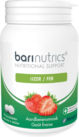 Barinutrics Ijzer Aarbei Kauwtabletten 90  -  Metagenics