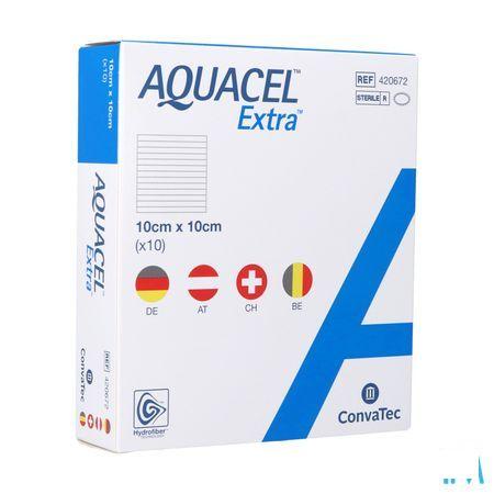 Aquacel Extra Verband Hydrofiber + versterk. 10x10cm 10  -  Convatec