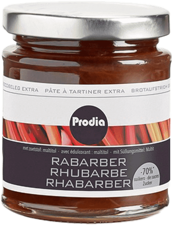 Prodia Broodbeleg Extra Rabarber Maltitol 215 gr  -  Revogan