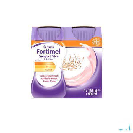 Fortimel Compact Fiber 2.4Kcal Aardbei 4 x 125 ml