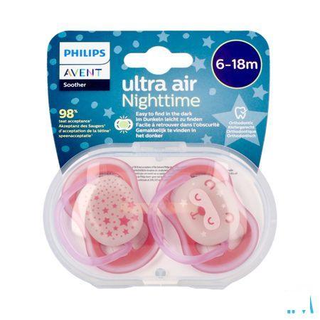 Philips Avent Fopspeen +6M Air Night Girls  -  Bomedys