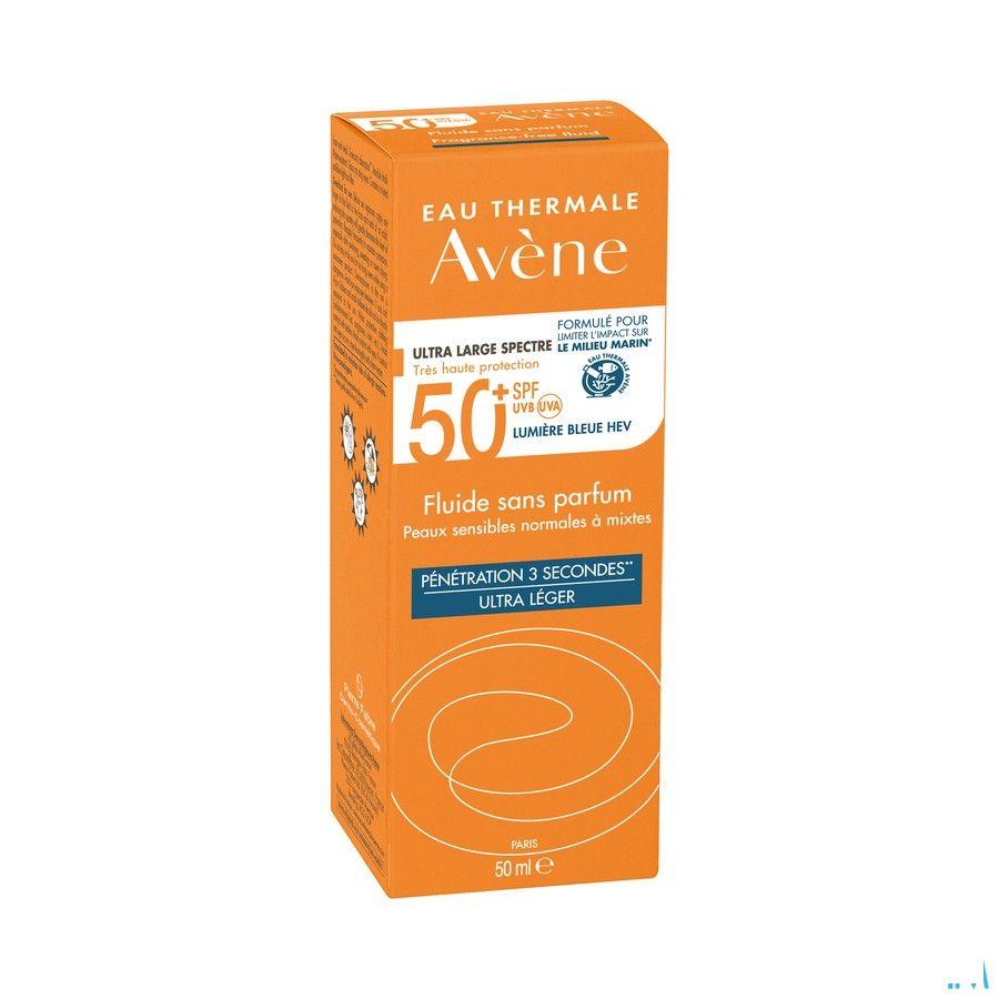 Avene Zon Ip50 + Fluide Zonder Parfum 50 ml  -  Avene