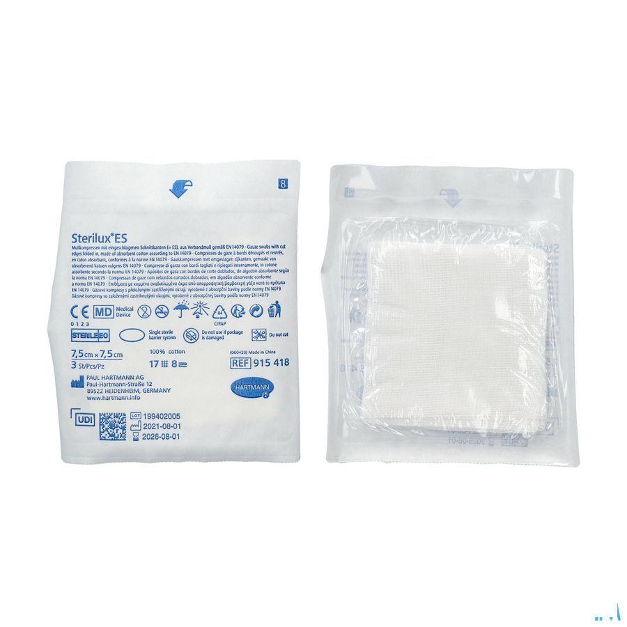 Sterilux Es Kp Ster 8Pl 7,5X 7,5cm 40 x 3 9154185
