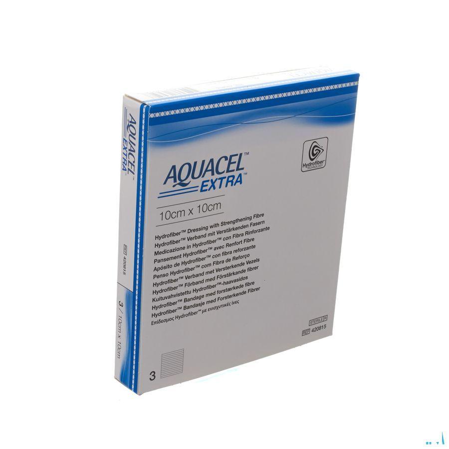 Aquacel Extra Pansement Hydrofiber + renf.fibr.10x10cm 3  -  Convatec
