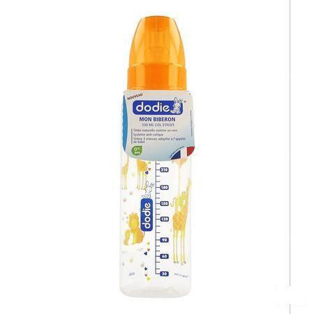 Dodie Mijn Zuigfles Speen 2 Gat Oranje Safari330 ml