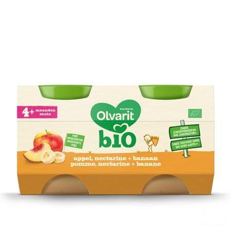 Olvarit Bio Pomme Nectarine Banane 4M 2X125G  -  Nutricia